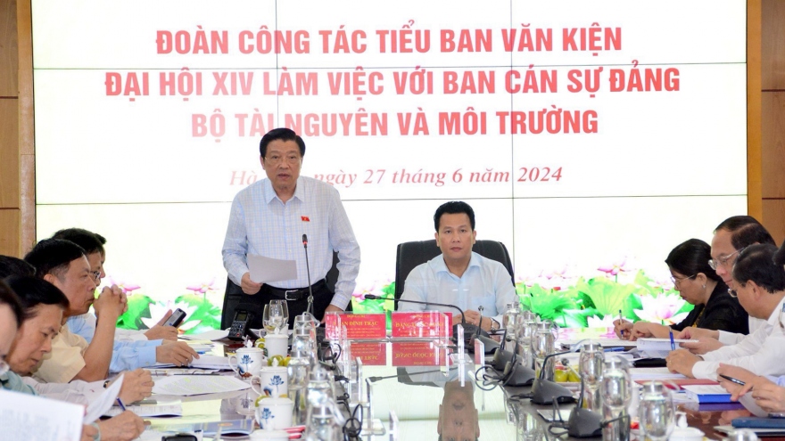 Đoàn Tiểu ban Văn kiện Đại hội XIV làm việc với Ban cán sự đảng Bộ TN&MT