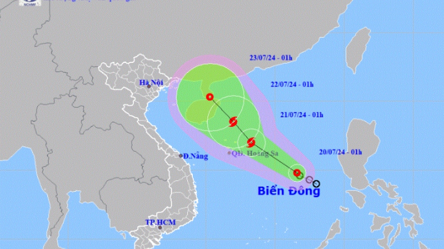 Áp thấp nhiệt đới cách Hoàng Sa khoảng 250km, có khả năng mạnh lên thành bão