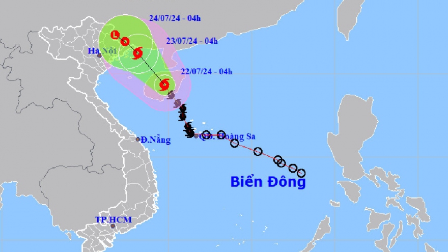 Storm Prapiroon gains strength as it heads towards Gulf of Tonkin