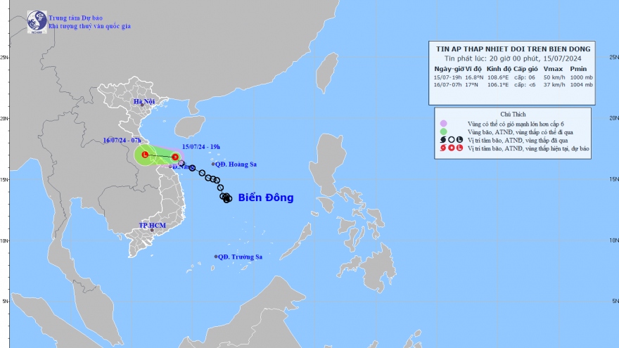 Tin mới nhất về áp thấp nhiệt đới trên Biển Đông