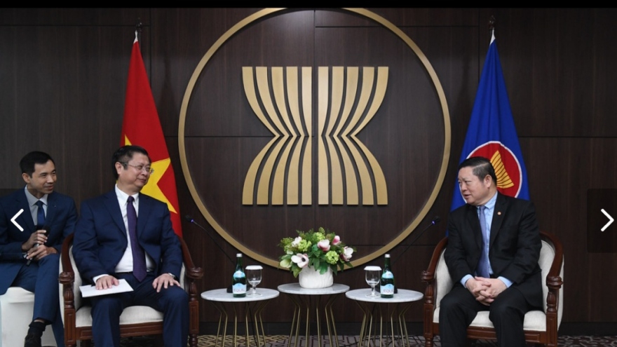 Phó Trưởng ban Đối ngoại Trung ương Trương Quang Hoài Nam gặp Tổng thư ký ASEAN