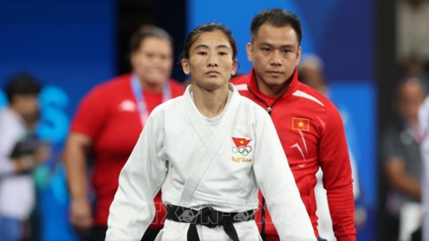 Võ sĩ Judo Hoàng Thị Tình thua sát nút ở Olympic 2024