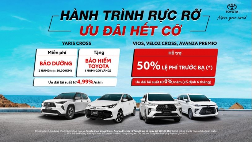 Chỉ còn 1 tuần để nhận ưu đãi khi mua xe Toyota trong tháng 7