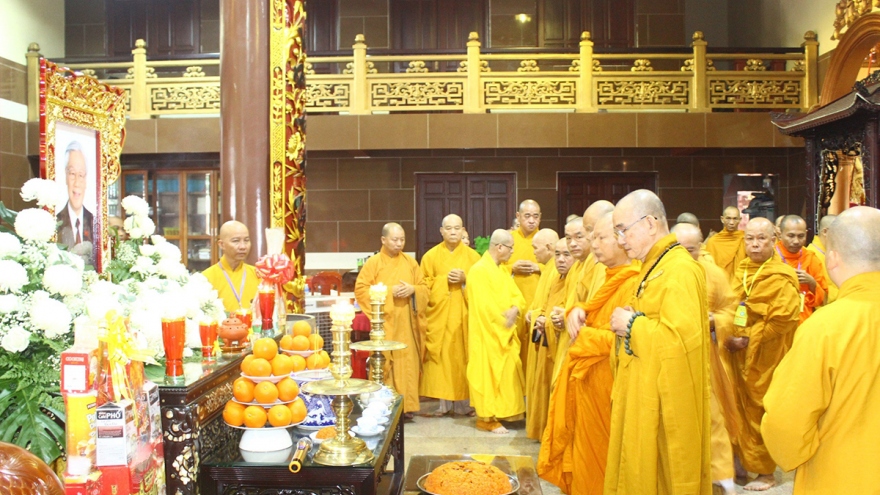 Giáo hội phật giáo Việt Nam tỉnh Vĩnh Long tổ chức lễ Tưởng niệm Tổng Bí thư Nguyễn Phú Trọng