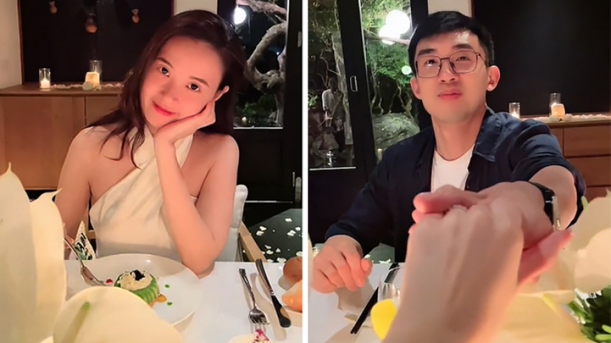 Vợ chồng Midu dùng bữa tối trăng mật tại resort đắt nhất Việt Nam