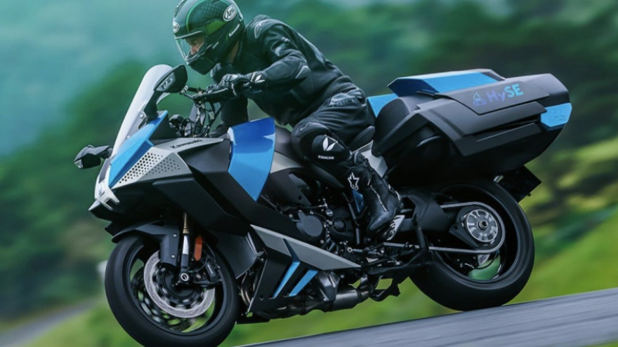 Kawasaki công khai chạy thử mẫu mô tô Hydrogen đầu tiên của hãng