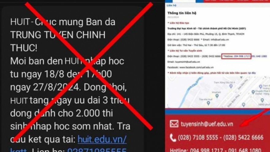 Tin nhắn nhập học đại học sớm nhận 3 triệu đồng là giả mạo