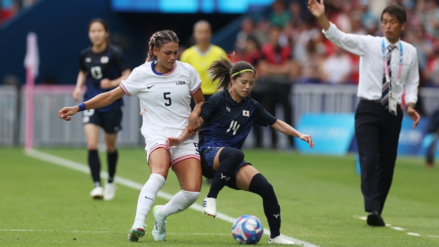 Trực tiếp Mỹ 1-0 Nhật Bản: Tứ kết bóng đá nữ Olympic Paris 2024 thi đấu hiệp phụ