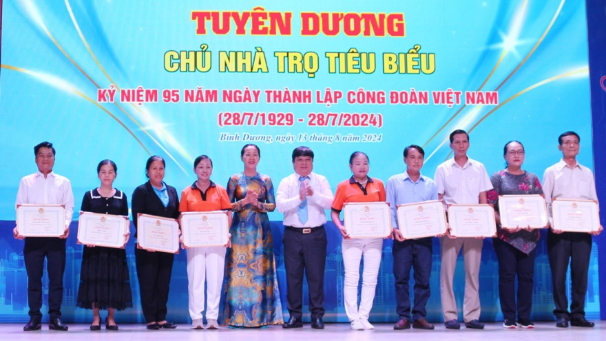 Bình Dương tôn vinh 31 chủ trọ tiêu biểu luôn hết mình vì công nhân