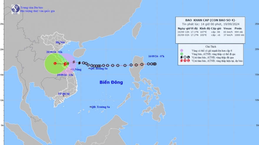Cập nhật: Bão số 4 suy yếu thành áp thấp nhiệt đới gây mưa to trên diện rộng