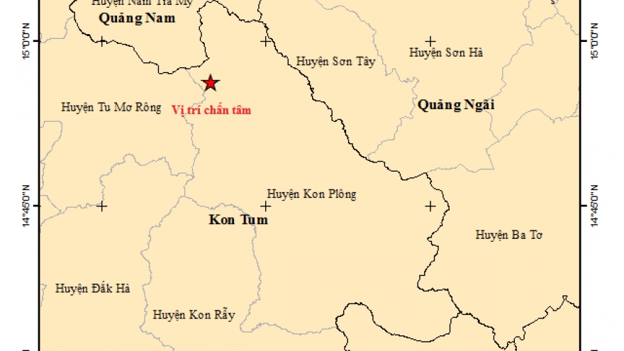 Kon Tum xảy ra động đất