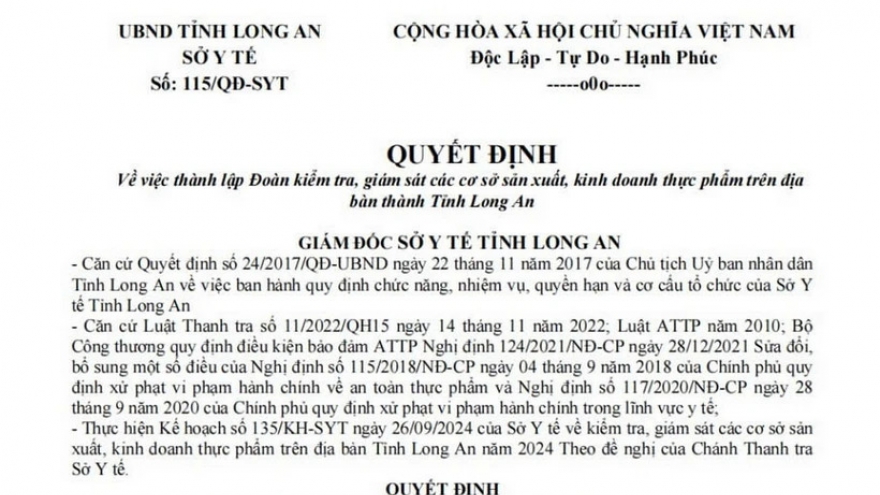 Long An: Xuất hiện tình trạng giả mạo văn bản của Sở Y tế trên mạng