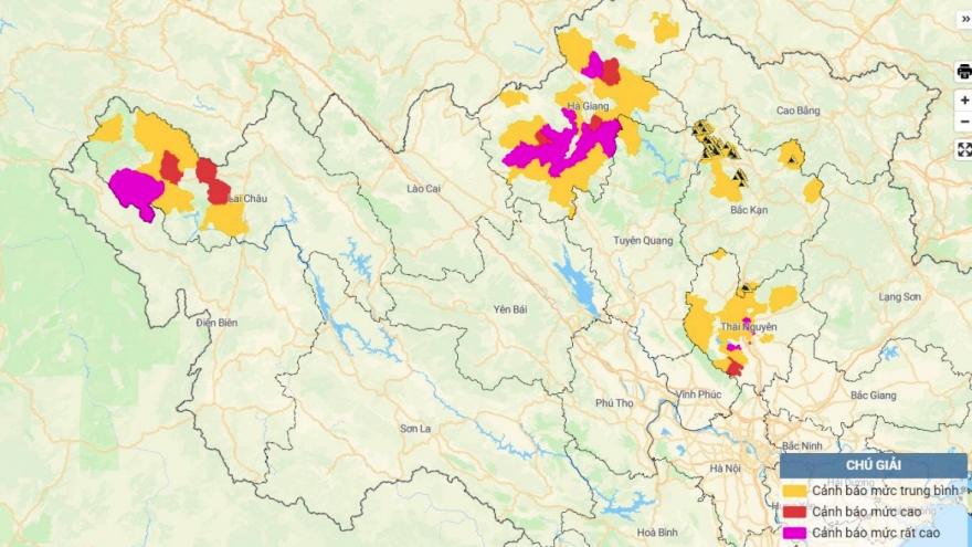 Cảnh báo lũ quét, sạt lở đất ở các tỉnh Hà Giang, Lai Châu, Thái Nguyên