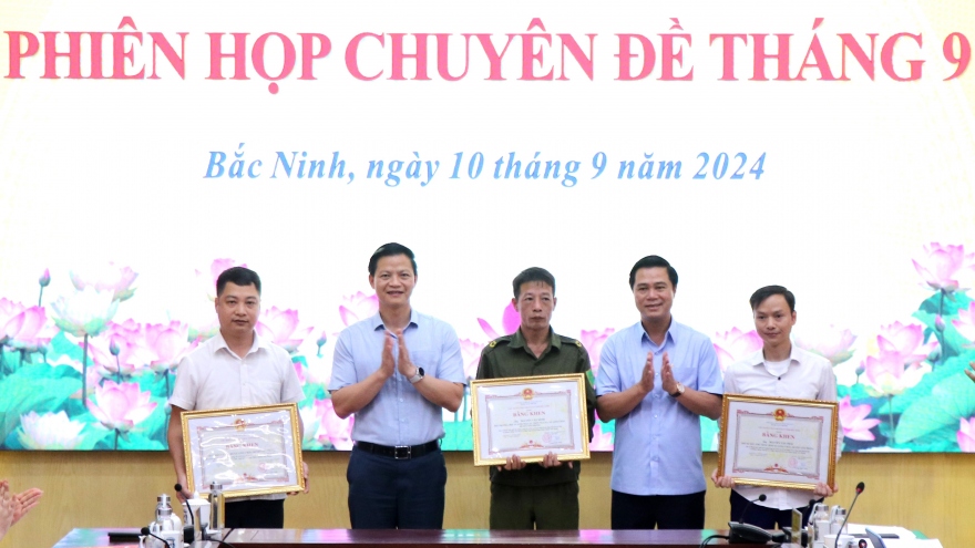 Bắc Ninh khen thưởng đột xuất cá nhân, tập thể có thành tích xử lý sự cố sạt trượt đê