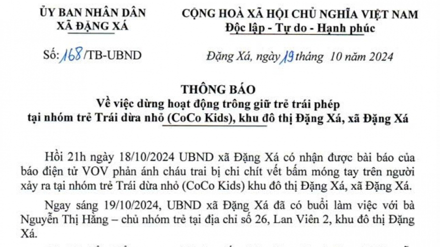 Bé trai bị chi chít vết bấm móng tay khi đi học: Coco Kids hoạt động trái phép