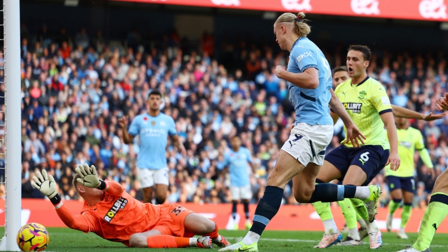 Haaland "thông nòng", Man City đả bại Southampton để trở lại ngôi đầu Ngoại hạng Anh