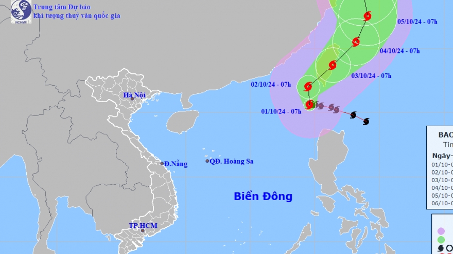 Siêu bão Krathon đi vào khu vực Bắc Biển Đông, giật cấp 17