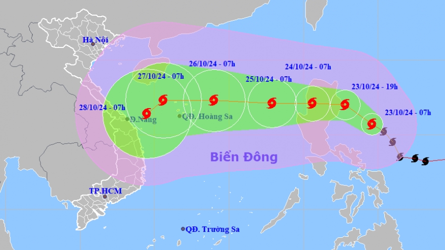 Bão Trà Mi đang di chuyển nhanh vào khu vực Bắc Biển Đông