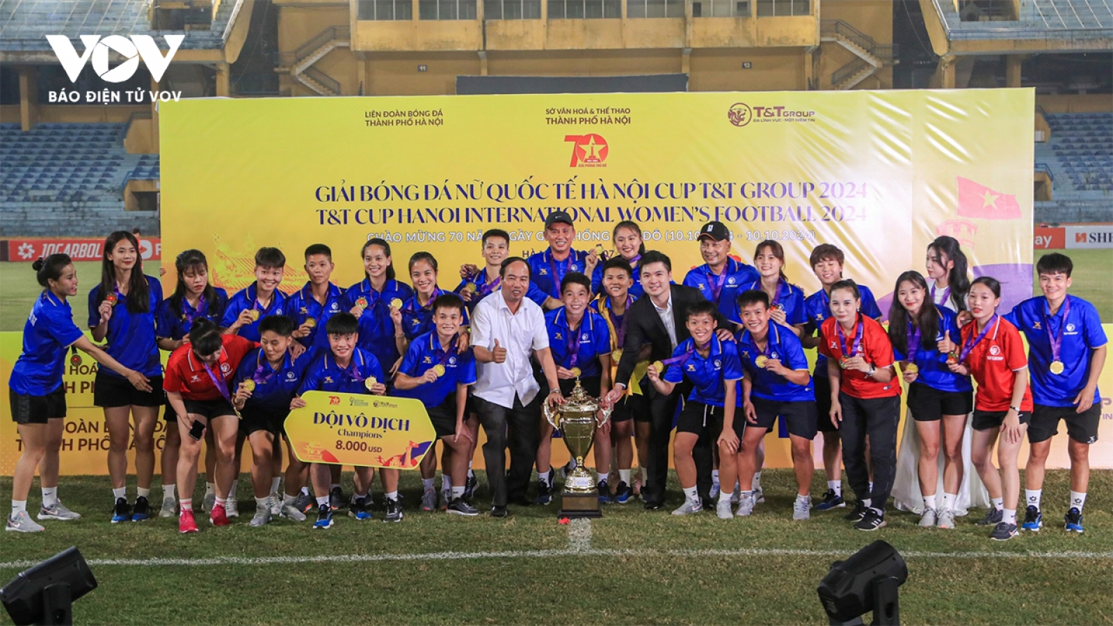 CLB Thái Nguyên T&T vô địch Giải bóng đá nữ Quốc tế Hà Nội Cup T&T Group 2024
