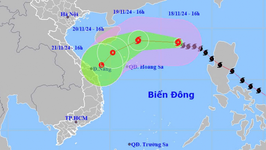 Bão số 9 cách quần đảo Hoàng Sa khoảng 510km