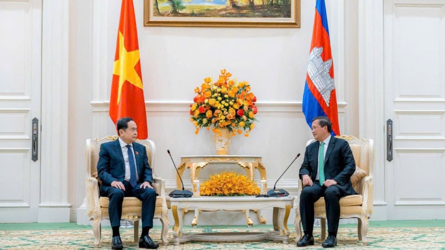 Chủ tịch Quốc hội Trần Thanh Mẫn hội kiến Thủ tướng Campuchia Samdech Hun Manet