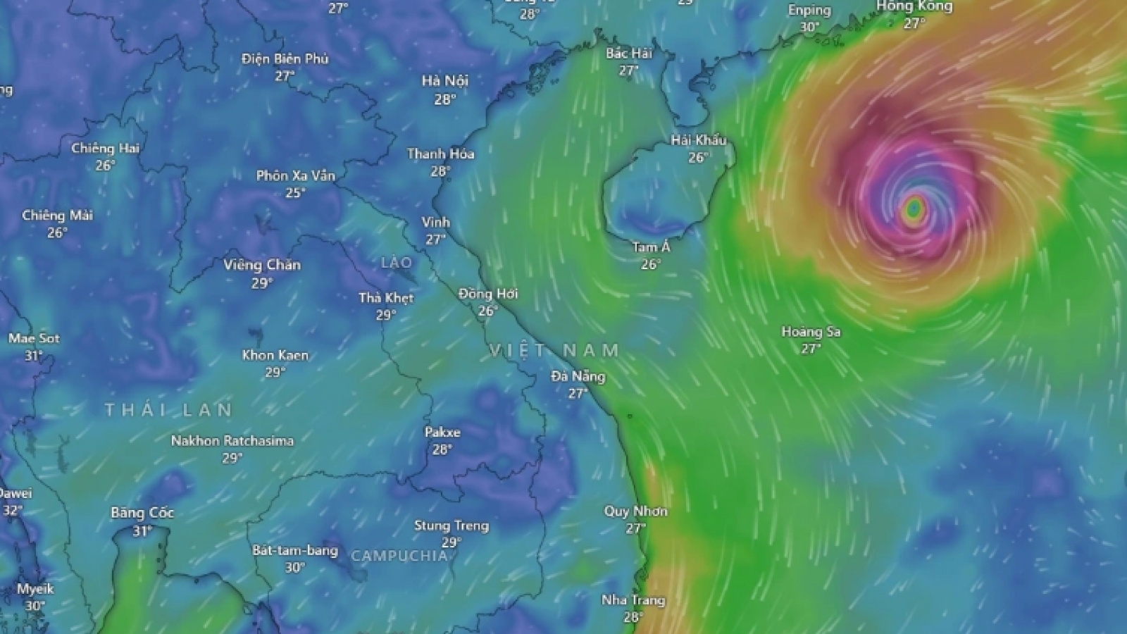 Typhoon Yinxing weakens rapidly due to cold air