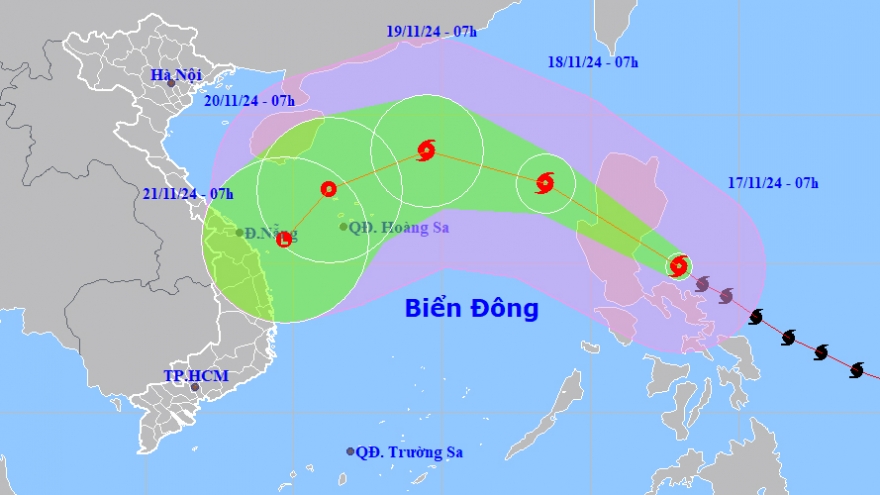 Siêu bão Man-Yi di chuyển theo hướng Tây Bắc