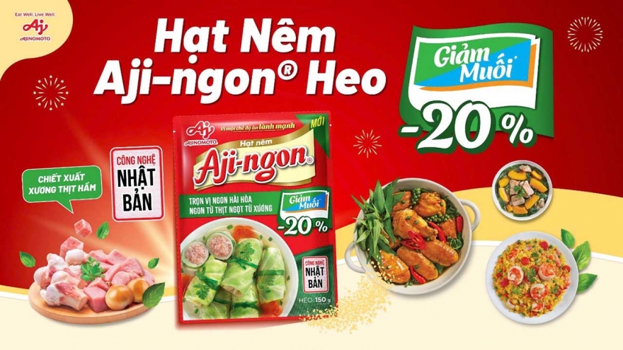 Hạt nêm Aji-ngon Heo Giảm Muối: Giải pháp lý tưởng cho bữa ăn giảm mặn vẫn ngon