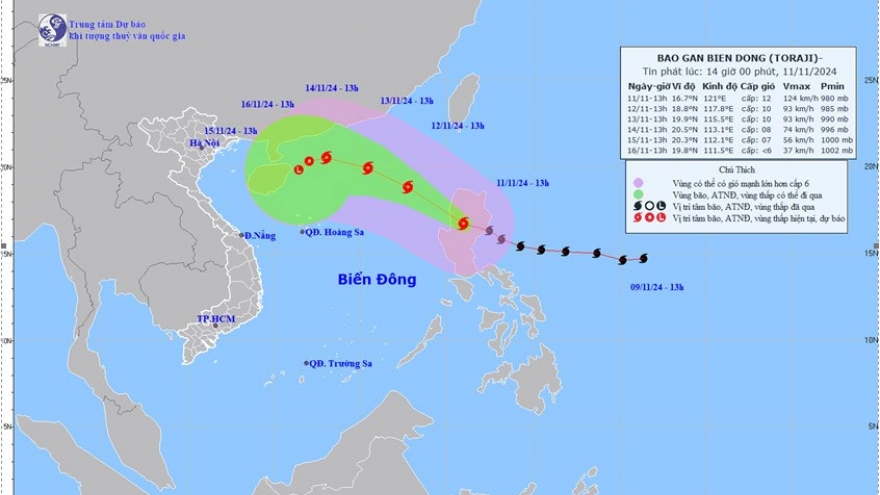 Bão số 7 giật cấp 10 đang trên vùng biển phía Tây Bắc quần đảo Hoàng Sa