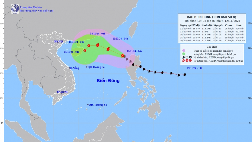 Bão Toraji giật cấp 12 vào Biển Đông thành bão số 8