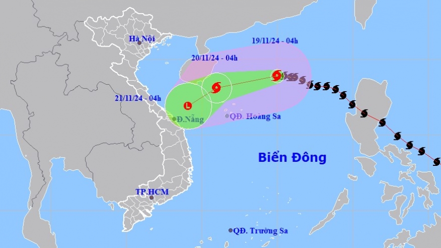 Bão số 9 giật cấp 12, cách quần đảo Hoàng Sa khoảng 390km