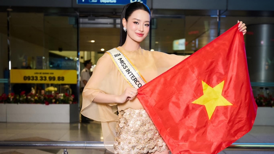 Khanh Linh departs for Miss Intercontinental 2024 in Egypt