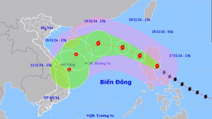 Bão Man-Yi đang đang tiến vào Biển Đông