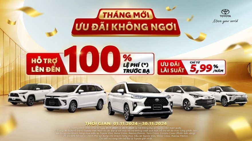 Cơ hội cuối cùng để sở hữu xe Toyota với ưu đãi 100% lệ phí trước bạ