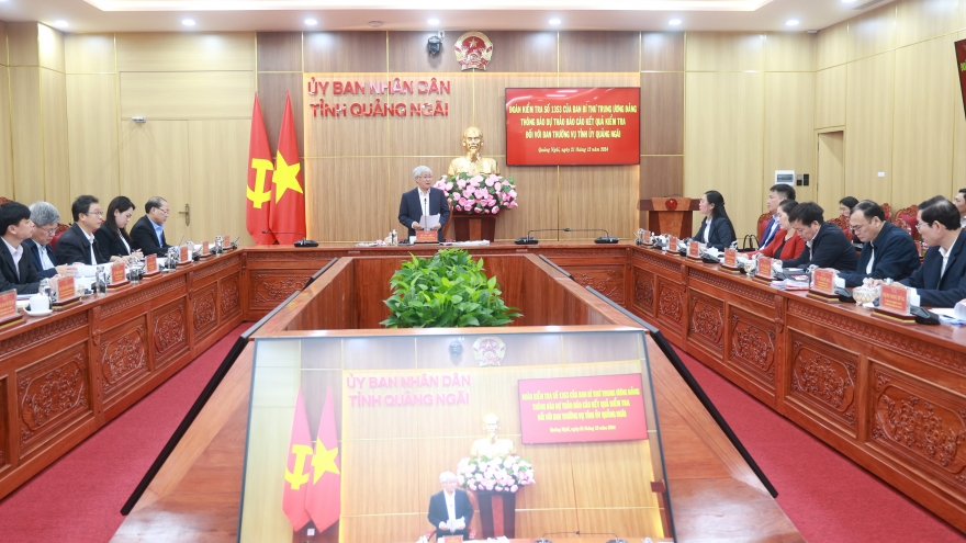 Đoàn Kiểm tra của Ban Bí thư thông báo dự thảo báo cáo kết quả kiểm tra tại Quảng Ngãi