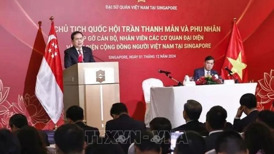 NA Chairman meets with Vietnamese community in Singapore