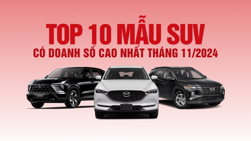 Top 10 SUV bán chạy nhất tháng 11/2024