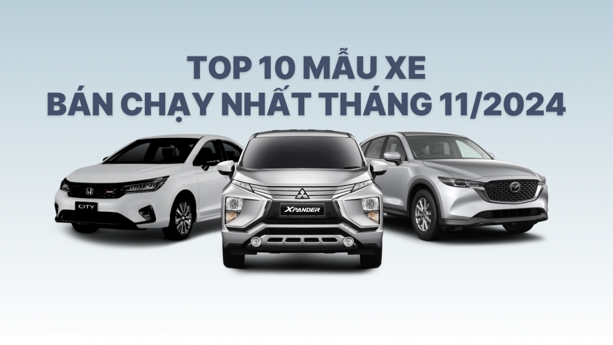 Top 10 ô tô bán chạy nhất tháng 11/2024: Nhiều mẫu xe ghi nhận doanh số "khủng"