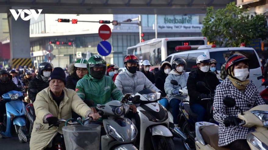 Gridlocked traffic in Hanoi ahead of Lunar New Year holiday
