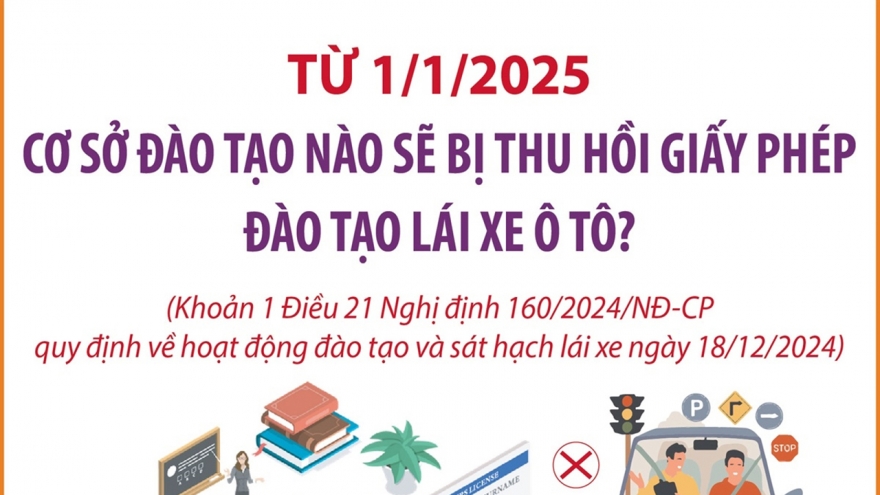 Cơ sở đào tạo nào sẽ bị thu hồi giấy phép đào tạo lái xe ô tô?