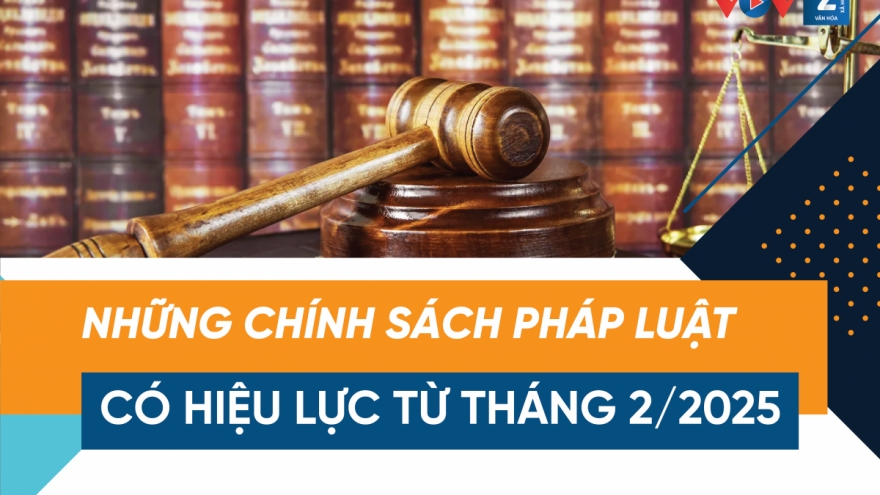 Những chính sách pháp luật có hiệu lực từ tháng 2/2025