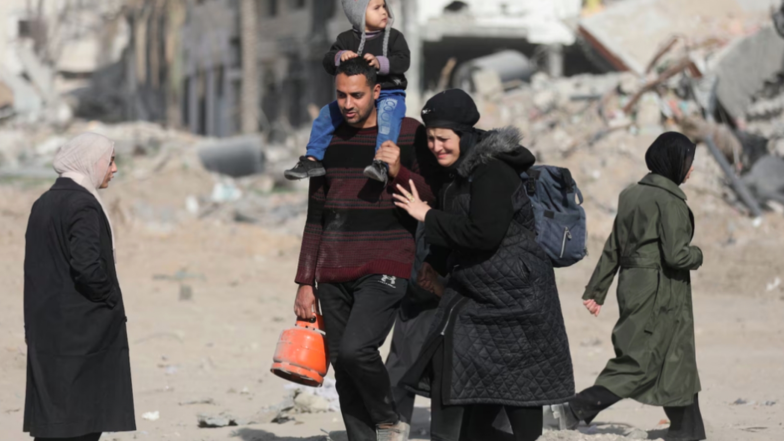 Người Palestine di tản trở về phía Nam Gaza, buộc quay ngược do không thể ở được