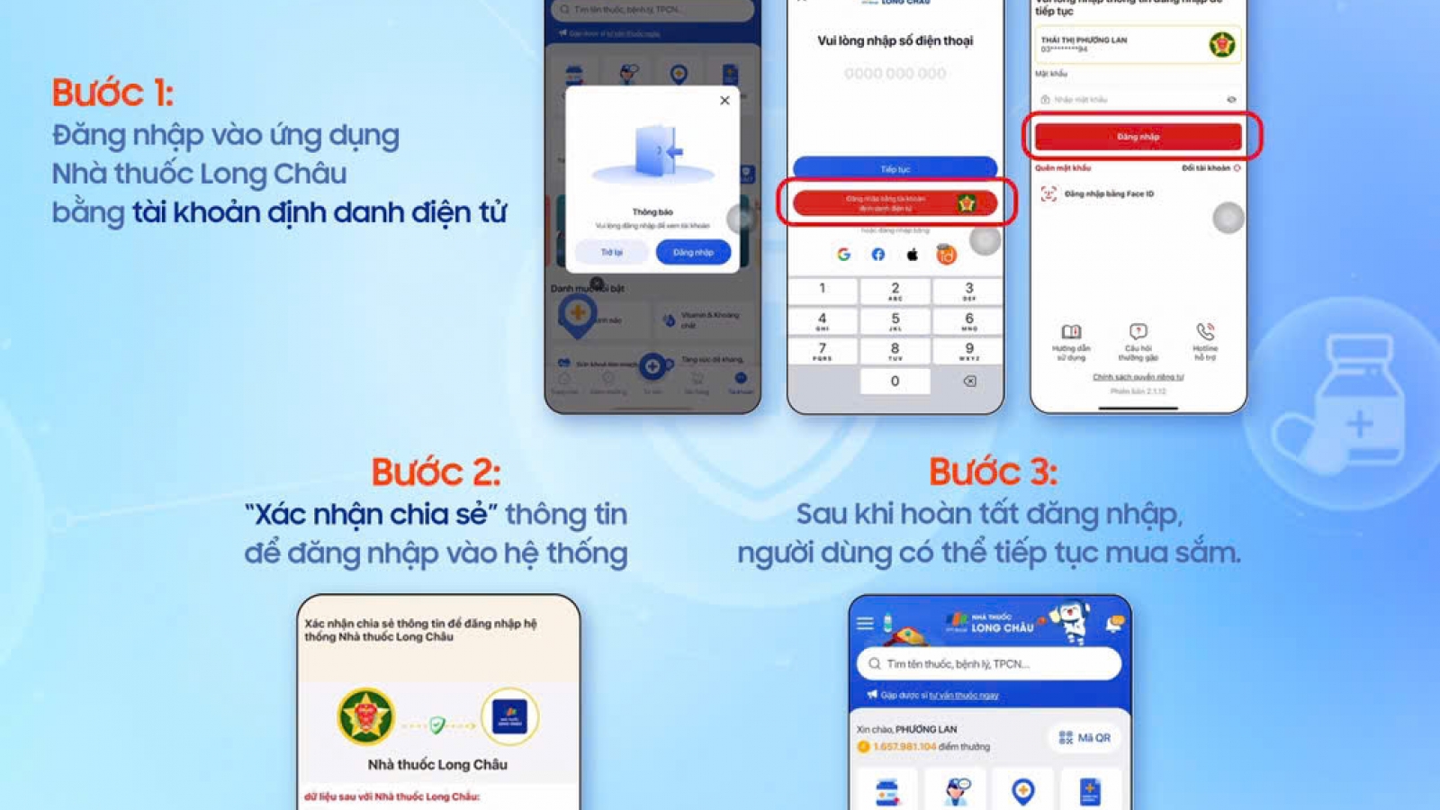 Từ 01/01/2025, người dân có thể dùng VNeID để mua thuốc trực tuyến từ FPT Long Châu