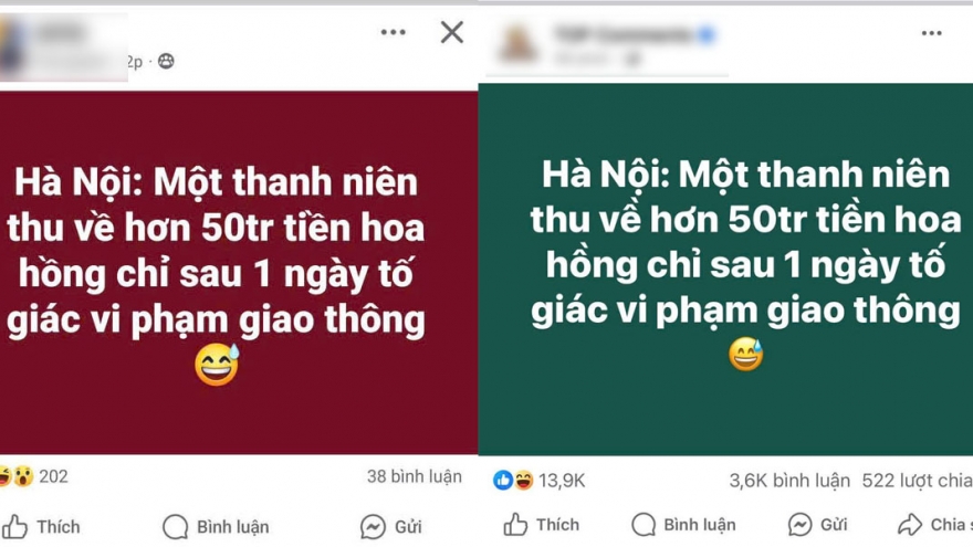 Bác thông tin "nhận hơn 50 triệu đồng từ tố giác vi phạm giao thông"