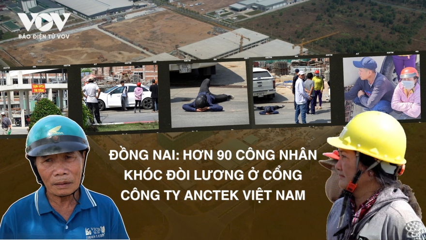 Hơn 90 công nhân khóc đòi lương ở công ty Anctek Việt Nam tại Đồng Nai