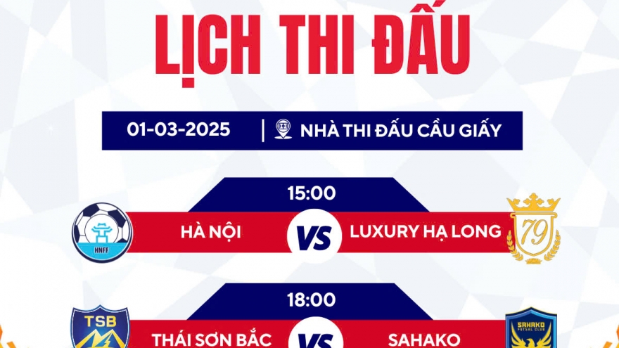 Lịch thi đấu vòng 3 Giải Futsal HDBank VĐQG 2025