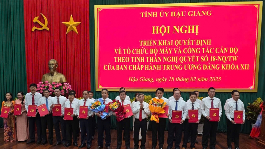 Hậu Giang công bố quyết định thành lập đảng bộ các cơ quan đảng và UBND tỉnh