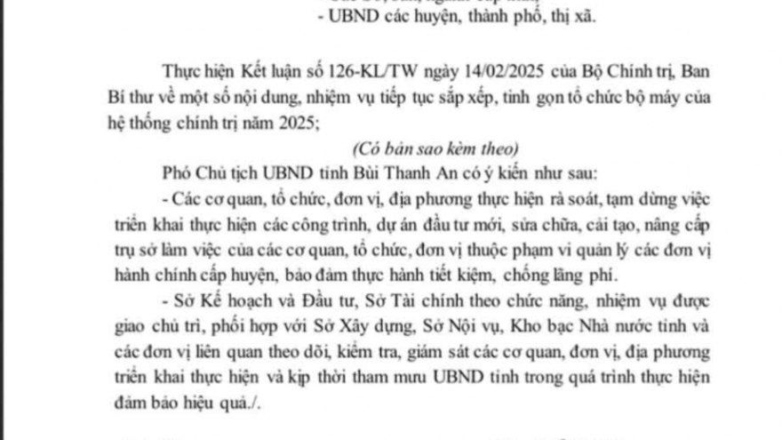 Nghệ An yêu cầu tạm dừng triển khai công trình, dự án do cấp huyện quản lý