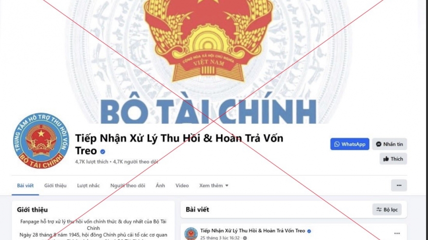 Cảnh báo giả mạo trang facebook của Bộ Tài chính để lừa đảo