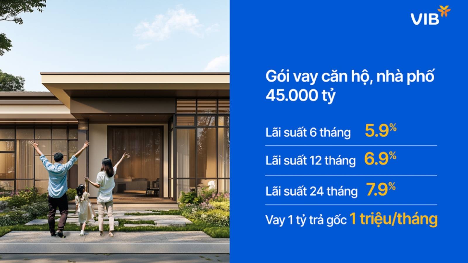 VIB ra mắt gói vay căn hộ, nhà phố 45.000 tỷ đồng, lãi suất cố định